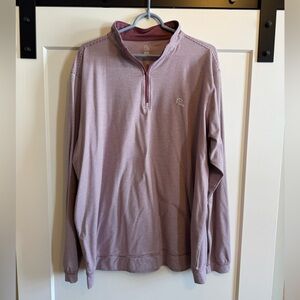 Rhoback Striped Performance Quarterzip - XXL - Cardinal Red